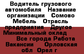 Водитель грузового автомобиля › Название организации ­ Сомово-Мебель › Отрасль предприятия ­ Другое › Минимальный оклад ­ 15 000 - Все города Работа » Вакансии   . Орловская обл.,Орел г.